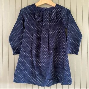 Dark Blue velvet sparkle bow dress